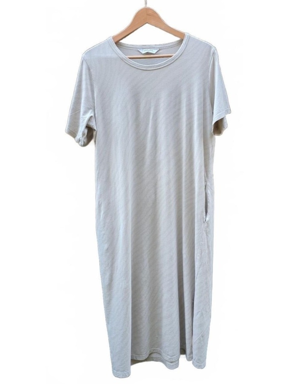 Smash + Tess Tia T-Shirt Dress Oatmeal Short Sleeve With Pockets Size Med.